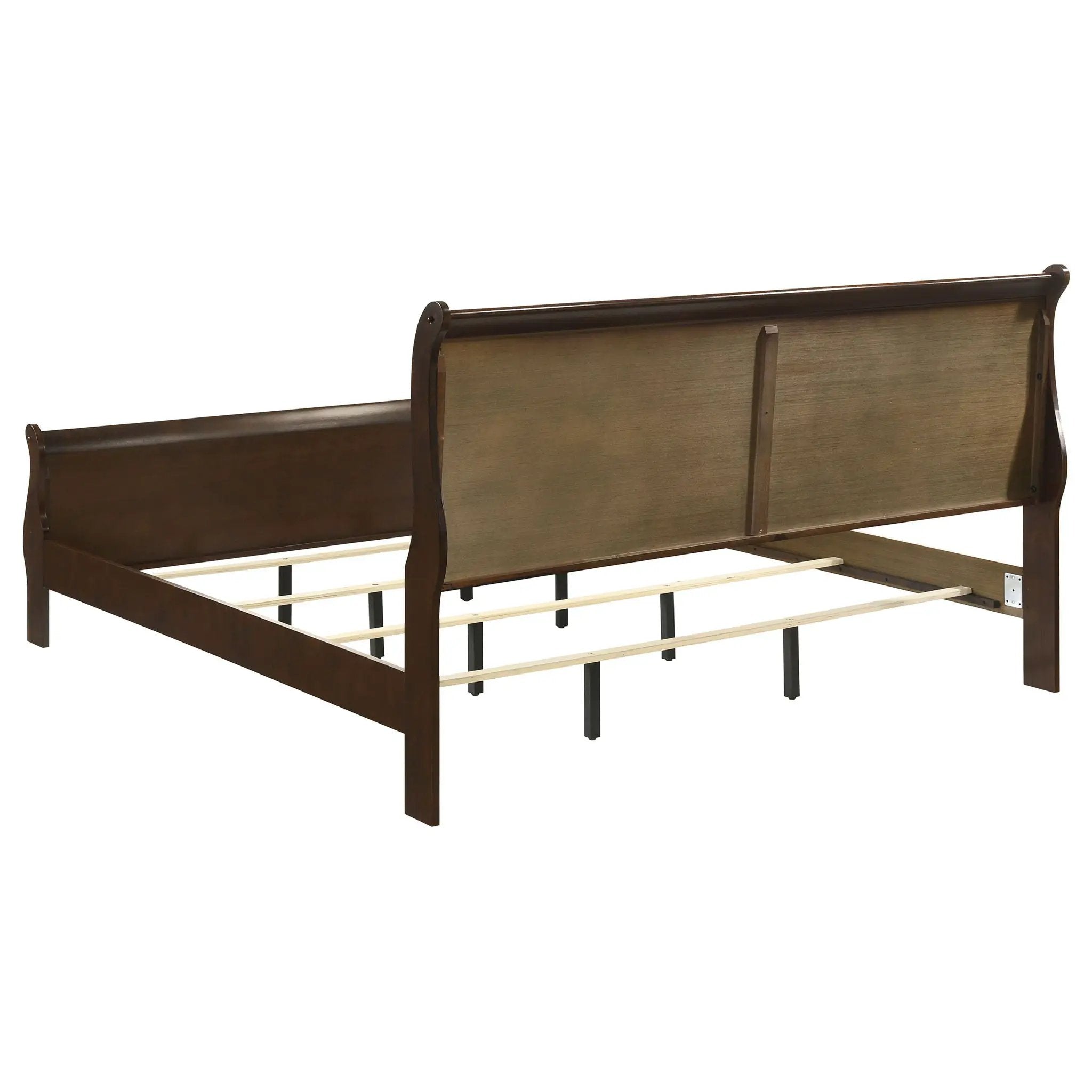 Louis Philippe Wood Eastern King Sleigh Bed Cappuccino by Unique Piece Furniture