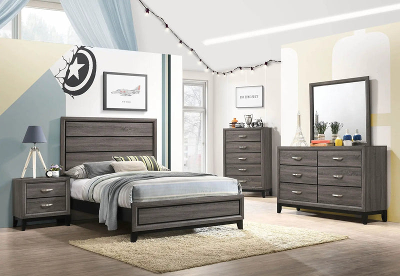 Watson Five-piece Full Bedroom Set Grey Oak by Unique Piece Furniture