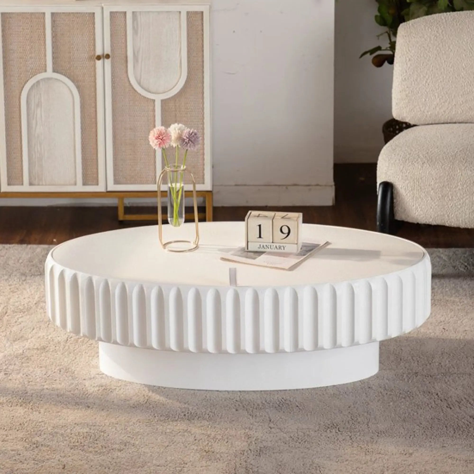 Fluted Storage Table with Lift-Off Lid by HouseOfZazla