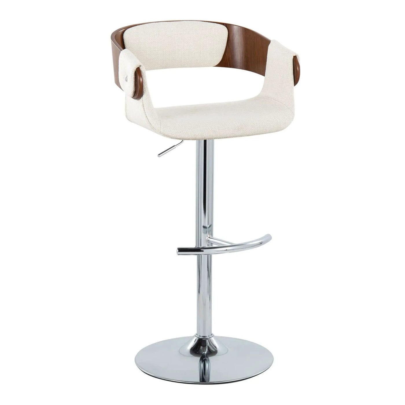 Elisa - Mid Century Modern Adjustable Barstool With Swivel With Rounded T Footrest (Set of 2) by HouseOfZazla