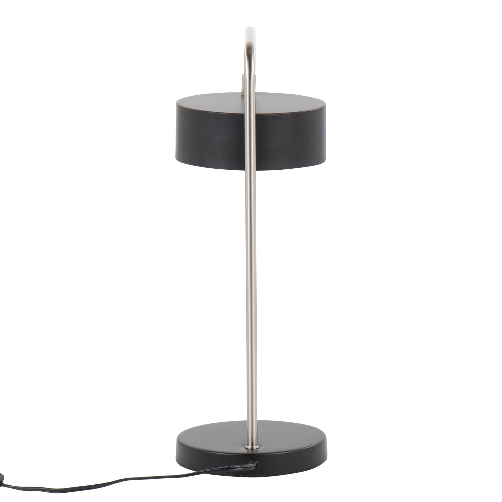 Puck - Contemporary Table Lamp - Nickel / Black by HouseOfZazla