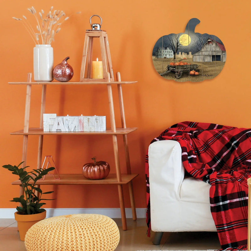 Harvest Moon Wooden Pumpkin Wall Art by Artisan Billy Jacobs by HouseOfZazla