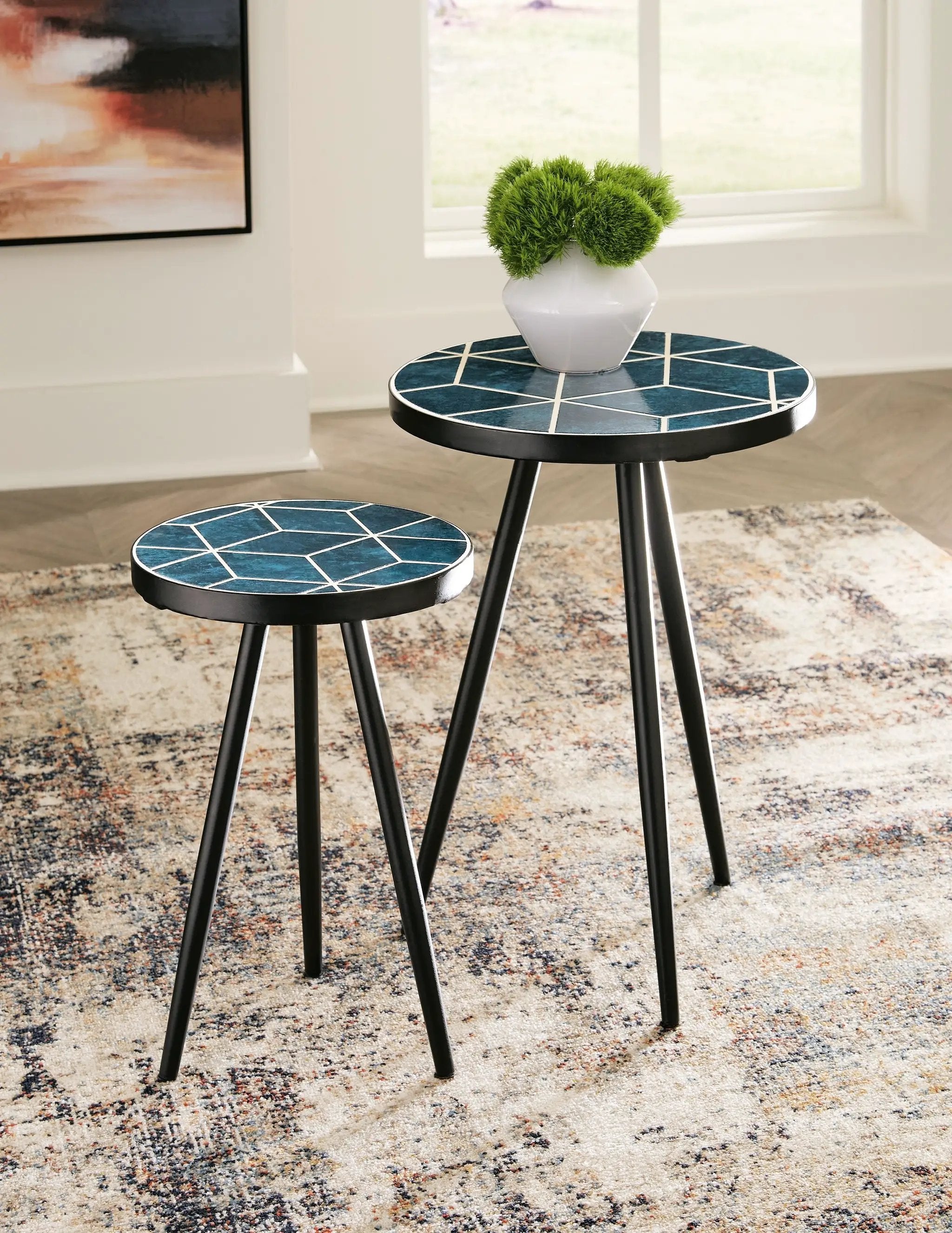 Clairbelle - Accent Table (Set of 2) - Teal by Unique Piece Furniture