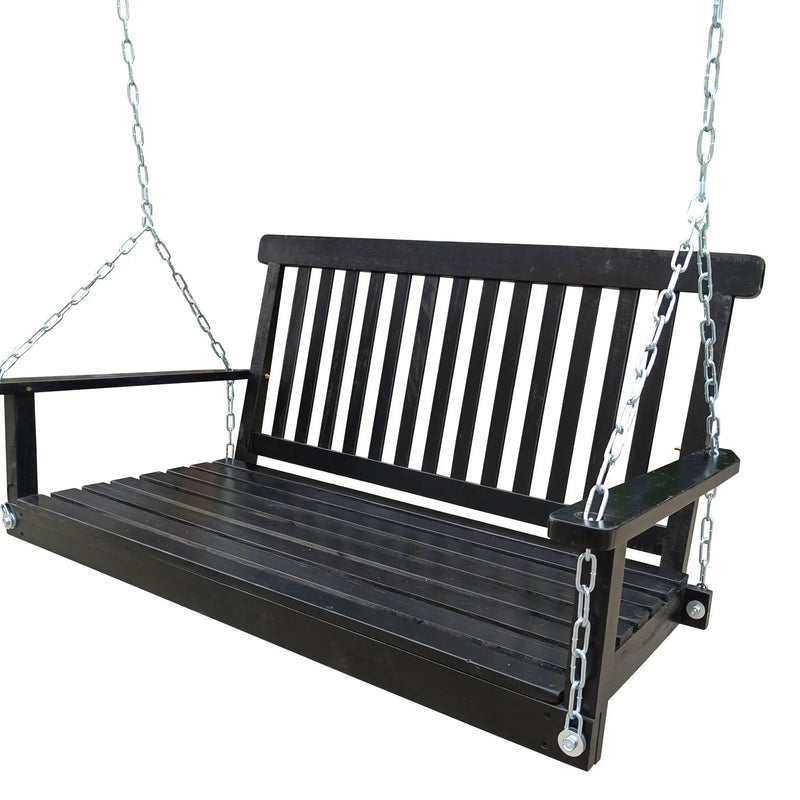 Front Porch Swing With Armrests For Outdoor Patio, Garden Yard, Backyard Or Sunroom by Unique Piece Furniture