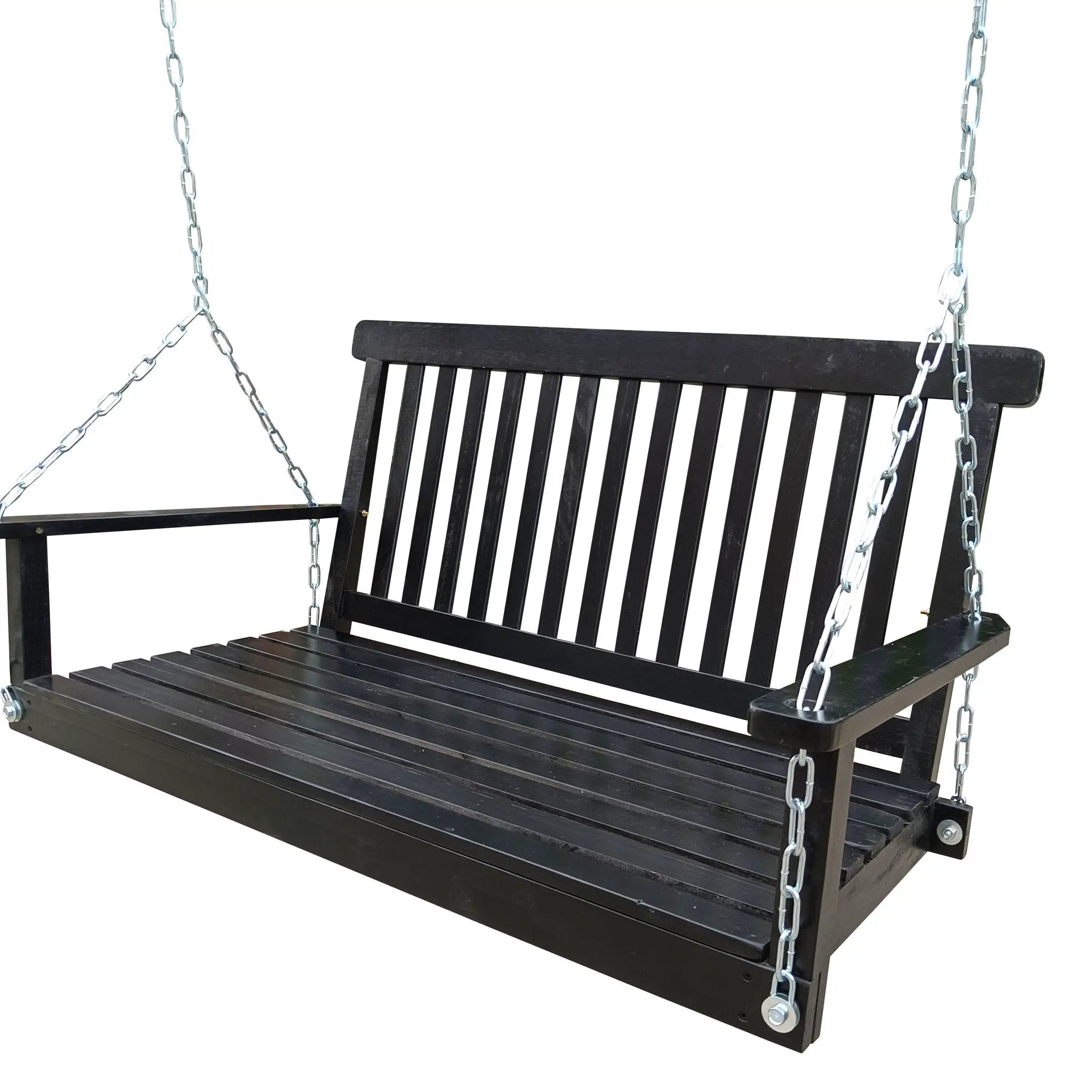 Front Porch Swing With Armrests For Outdoor Patio, Garden Yard, Backyard Or Sunroom by HouseOfZazla