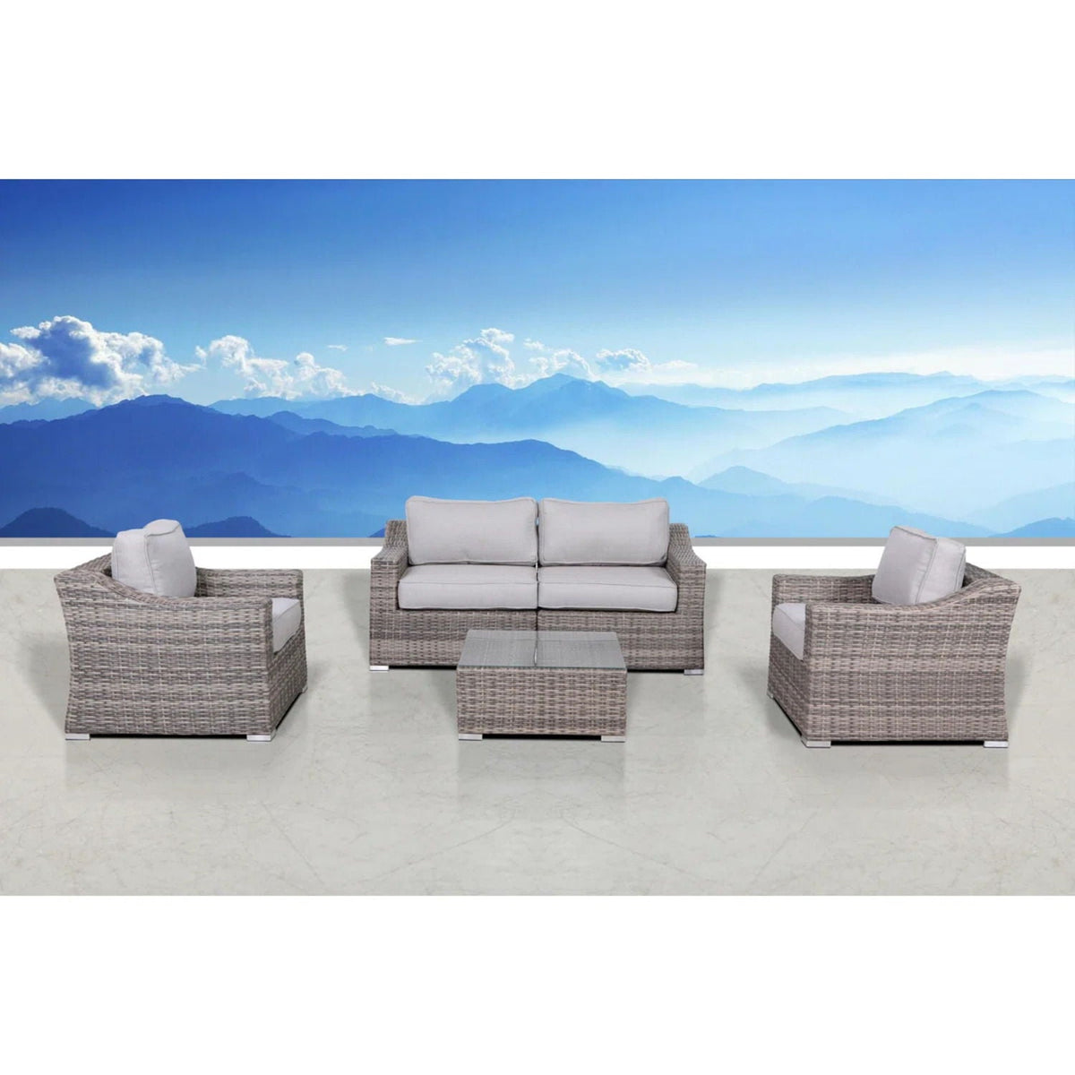 All-Weather Wicker Conversation Set with Cushions - Light Brown, Dark Gray, or Dark Brown, photo 38 of 40