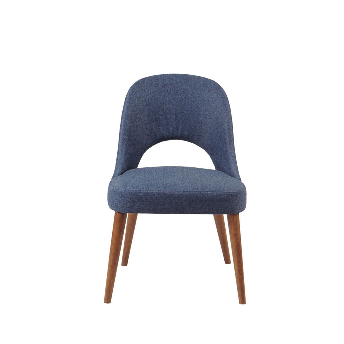 Upholstered Textured Dining Side Chair Set with Wood Frame - Navy, photo 4 of 11