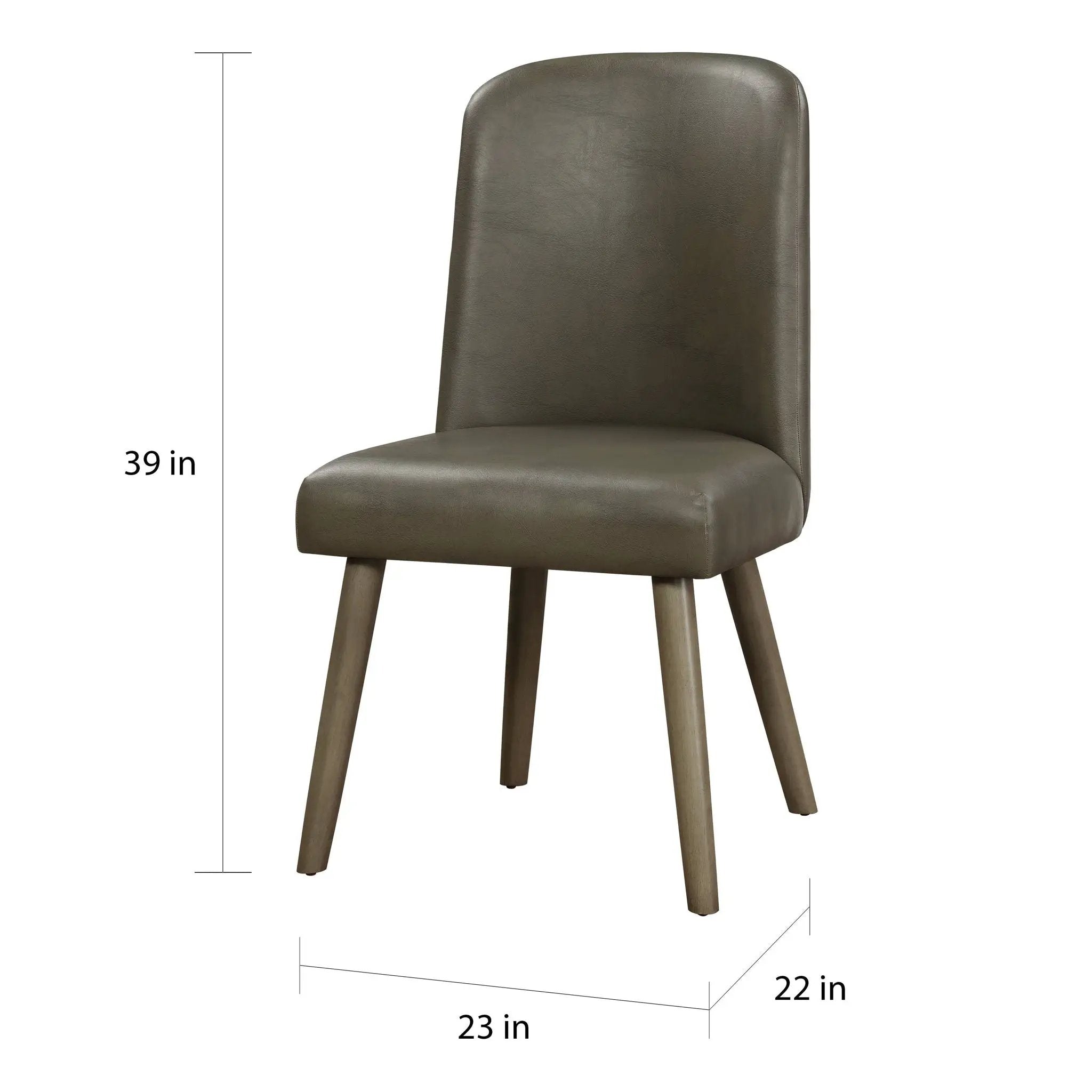 Waylon Synthetic Leather Side Chair (Set of 2) - Gray / Oak by HouseOfZazla
