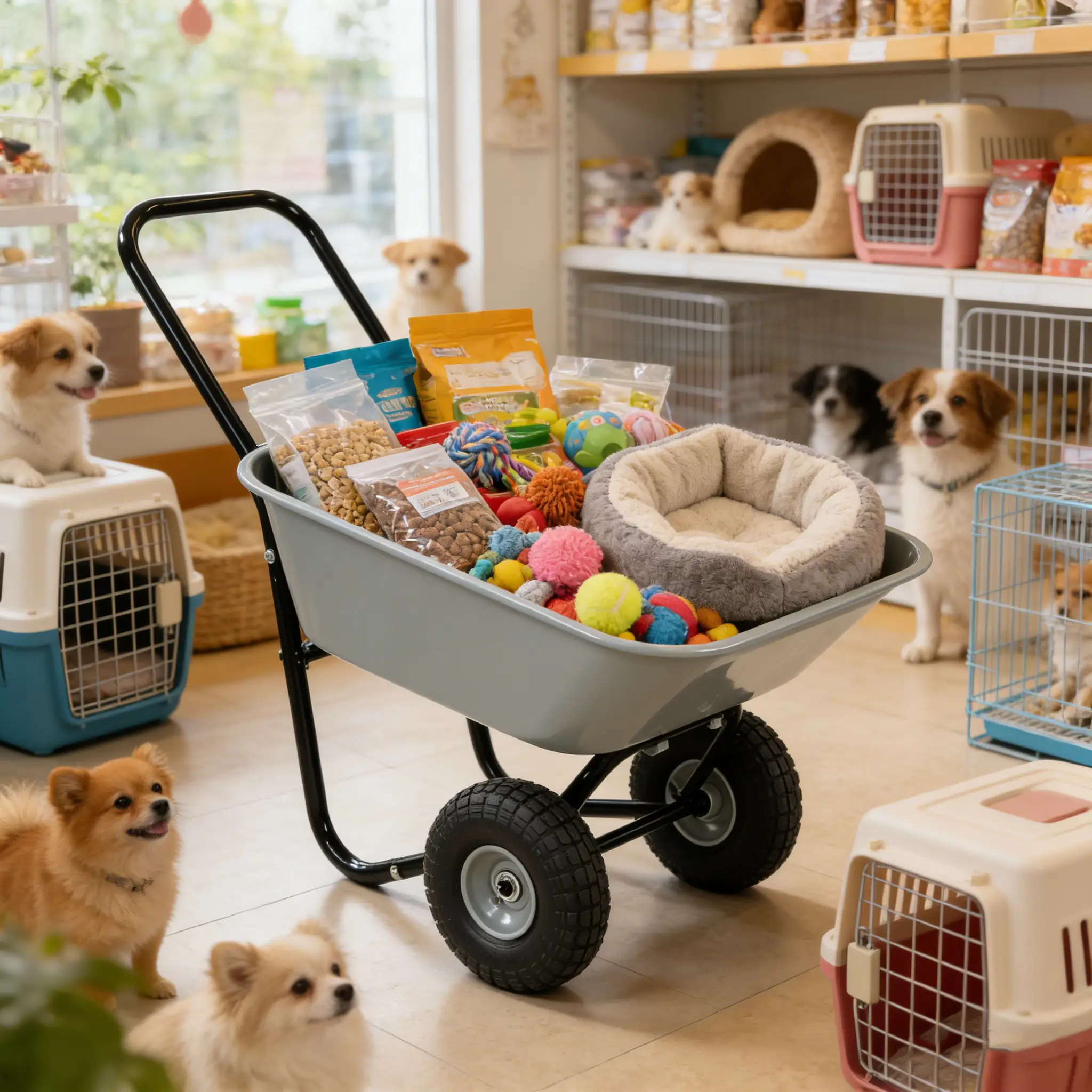 Two-Wheeled Cart with 10-Inch Pneumatic Wheels (Gray) by HouseOfZazla