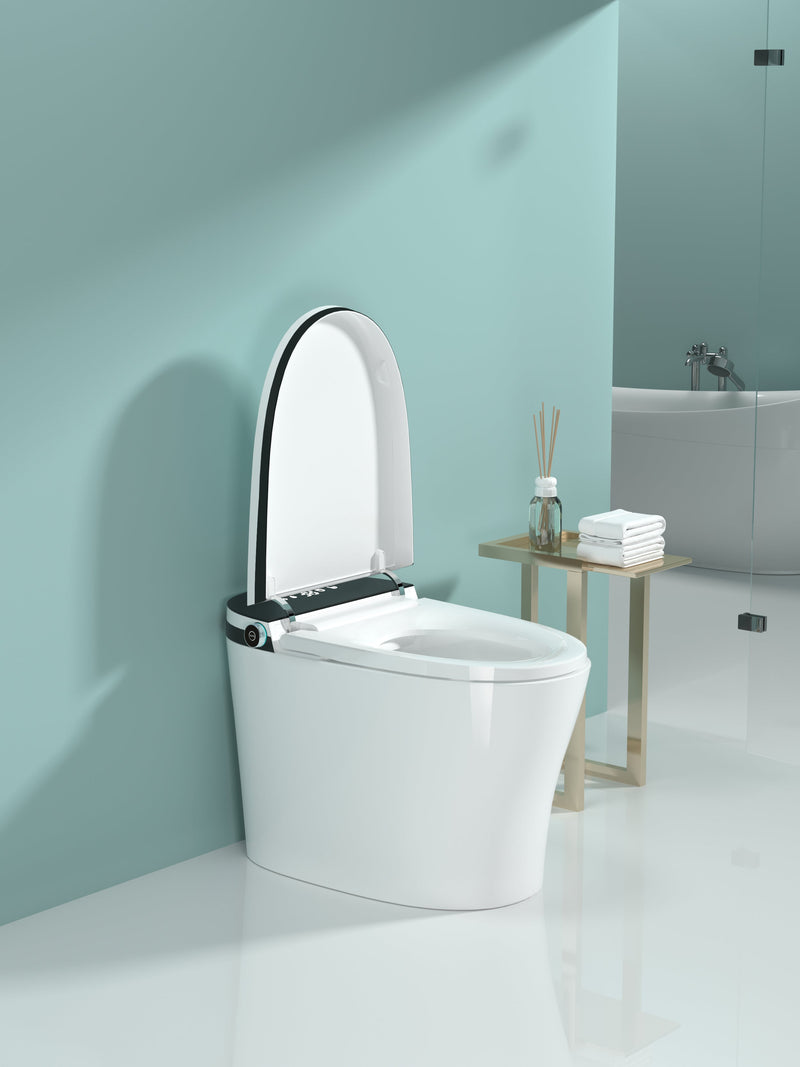 Smart Toilet with Bidet Built In, Heated Seat, Auto Flush, and LED Display by HouseOfZazla