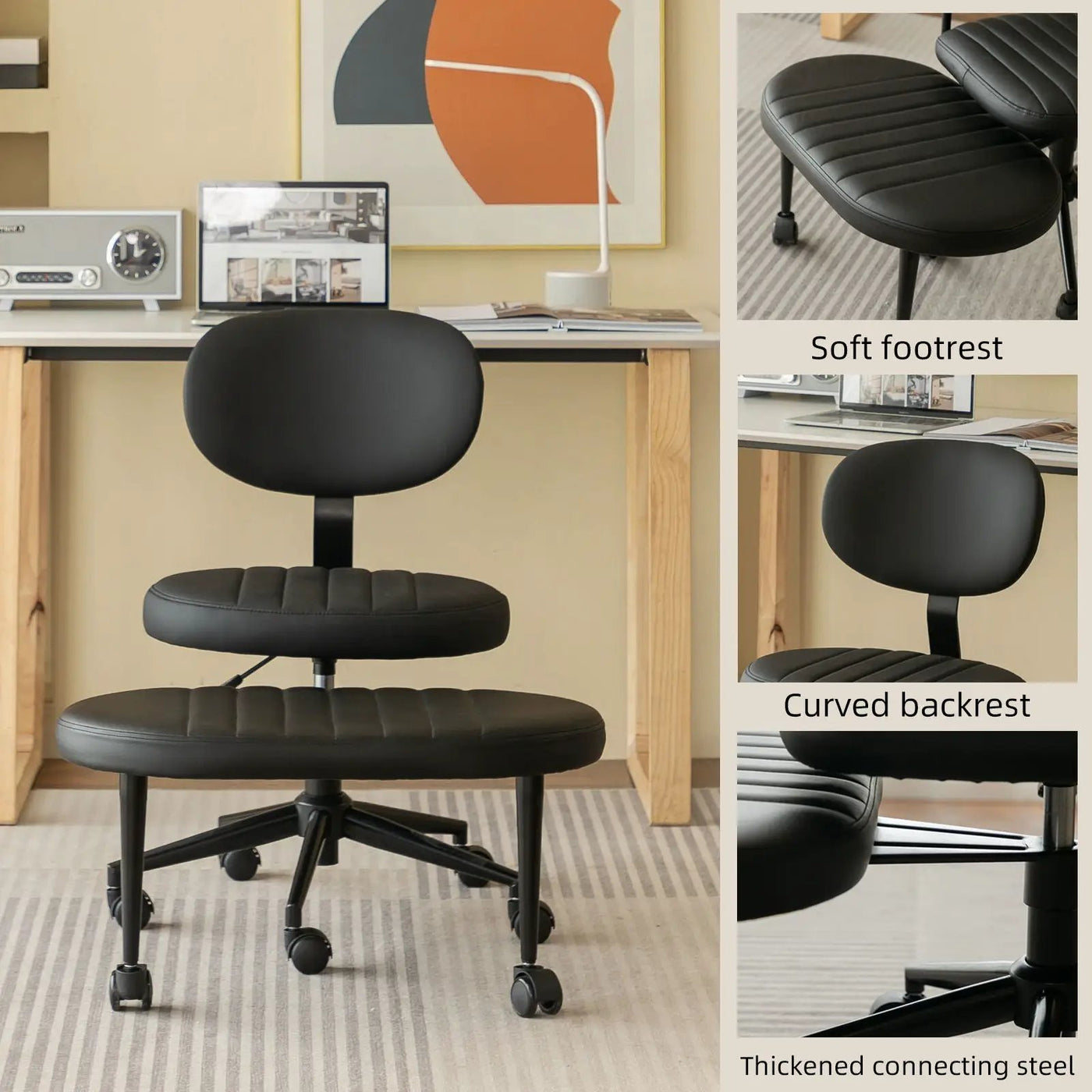 Ergonomic Cross Legged Office Chair With Back Support by HouseOfZazla