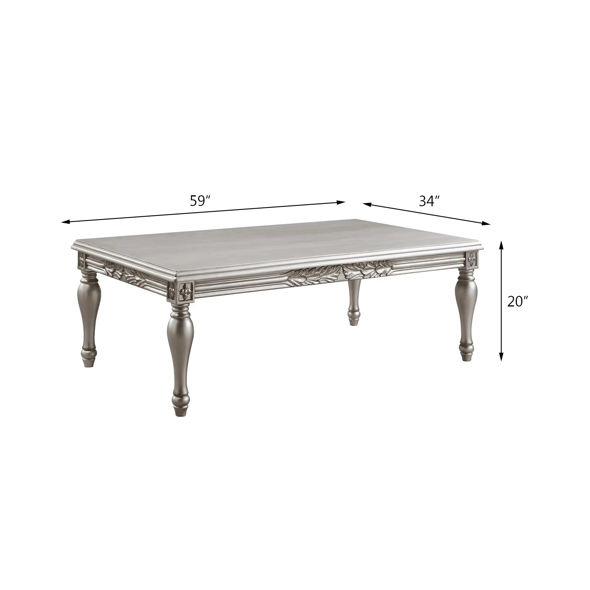 Pelumi Platinum Finish Coffee Table by HouseOfZazla
