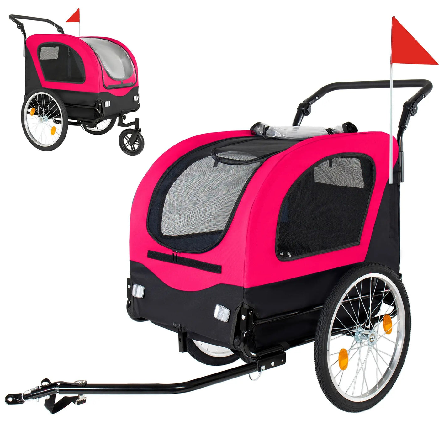 2-in-1 Bike Trailer & Pet Stroller for Dogs up to 110lbs by HouseOfZazla