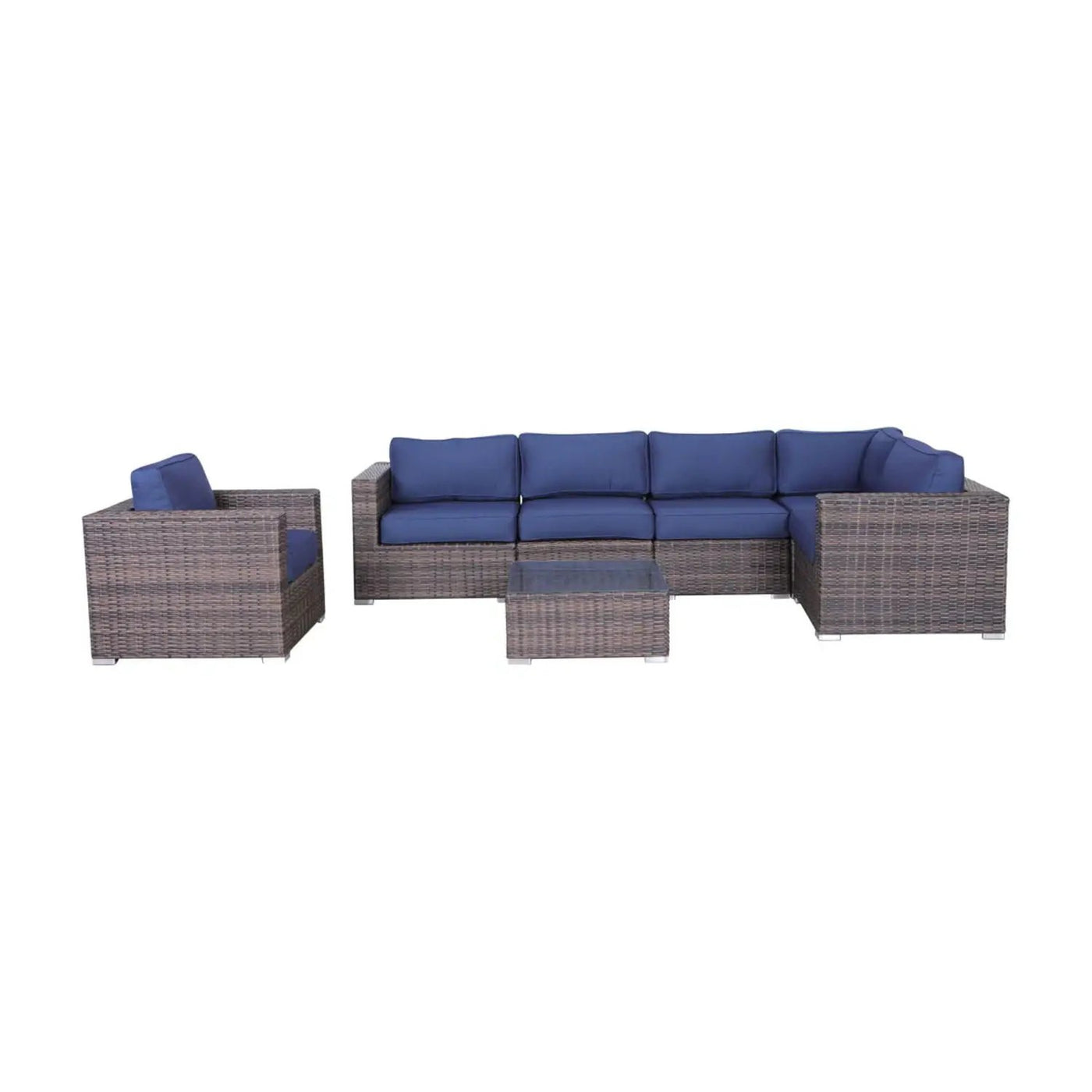 Wicker Seating Group Set With Table And Cushions by Unique Piece Furniture