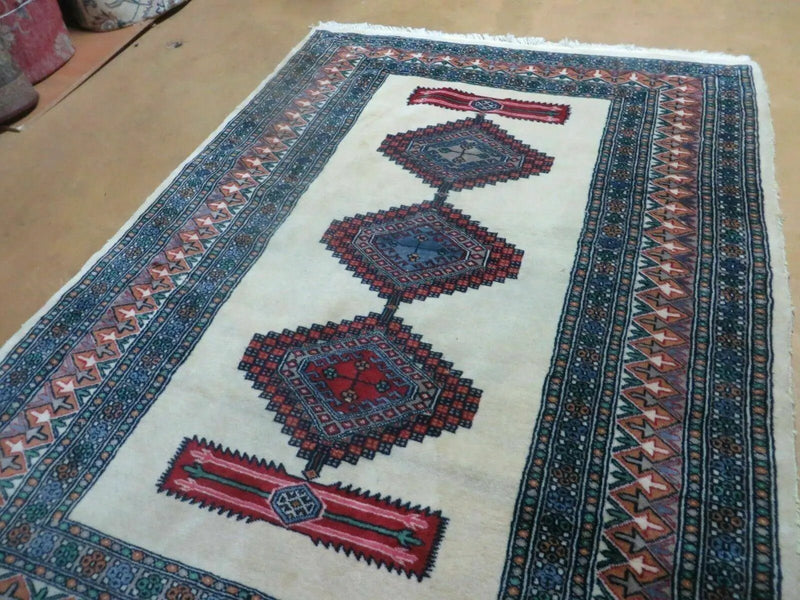 4' X 6' Vintage Handmade Bokhara Turkoman Pakistan Wool Rug Carpet Nice by Jewel Rugs