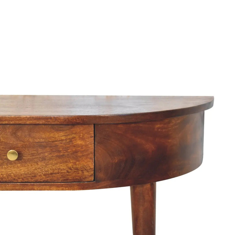 Solid Wood Backless Mounted Console, 1-Drawer, Chestnut by HouseOfZazla