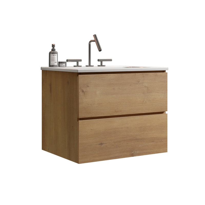 Wall Mount 24" Natural Oak Bathroom Vanity by HouseOfZazla
