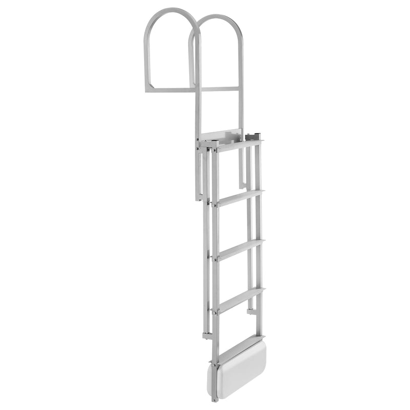 Retractable Dock Ladder, 5 Steps, Aluminum Alloy with Auto-Lift Float by HouseOfZazla
