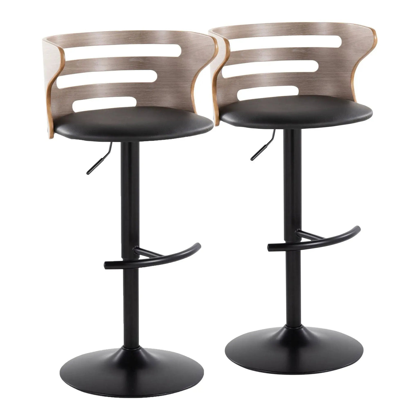 Cosi - Mid Century Modern Adjustable Barstool, Swivel With Rounded T Footrest (Set of 2) by HouseOfZazla