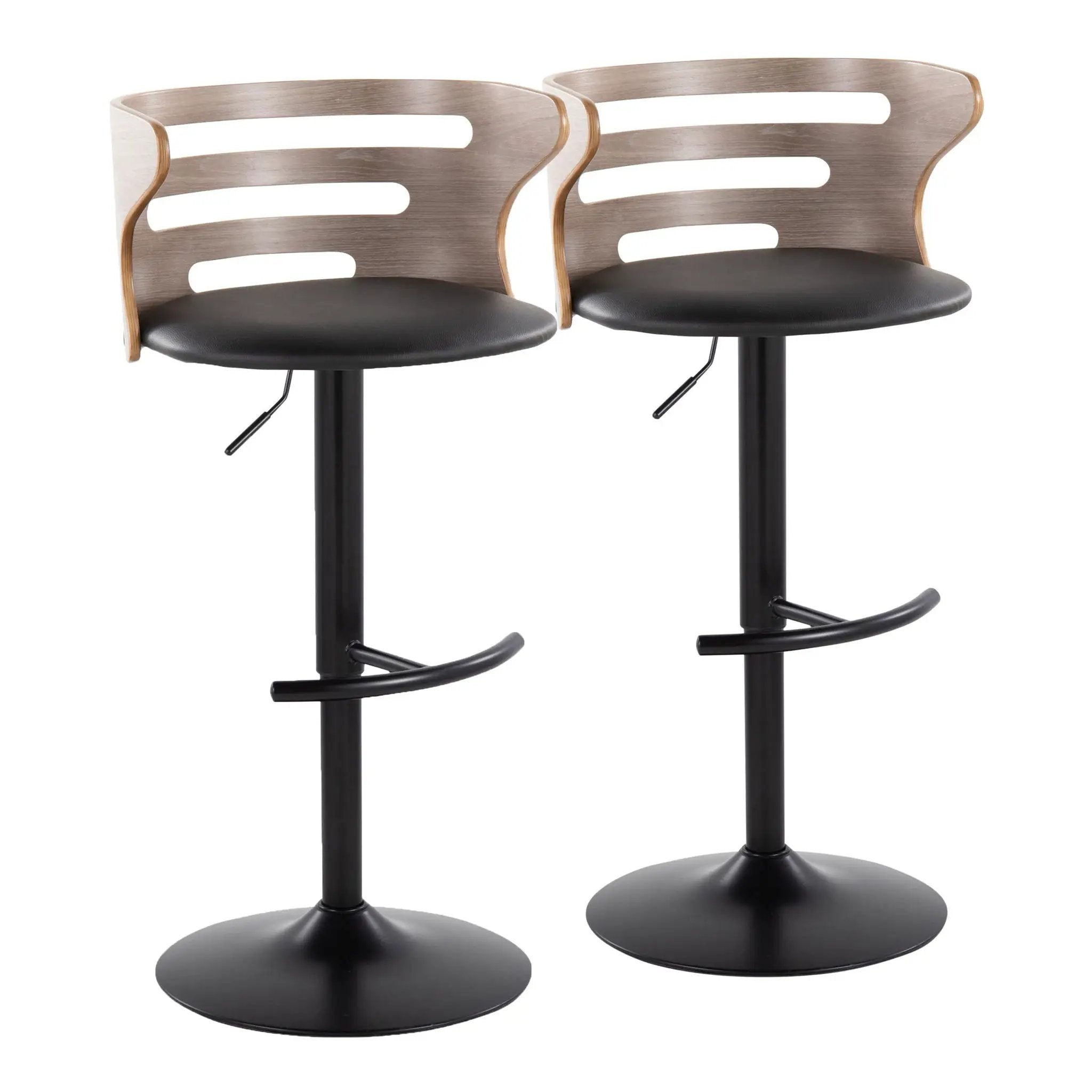 Cosi - Mid Century Modern Adjustable Barstool, Swivel With Rounded T Footrest (Set of 2) by Unique Piece Furniture
