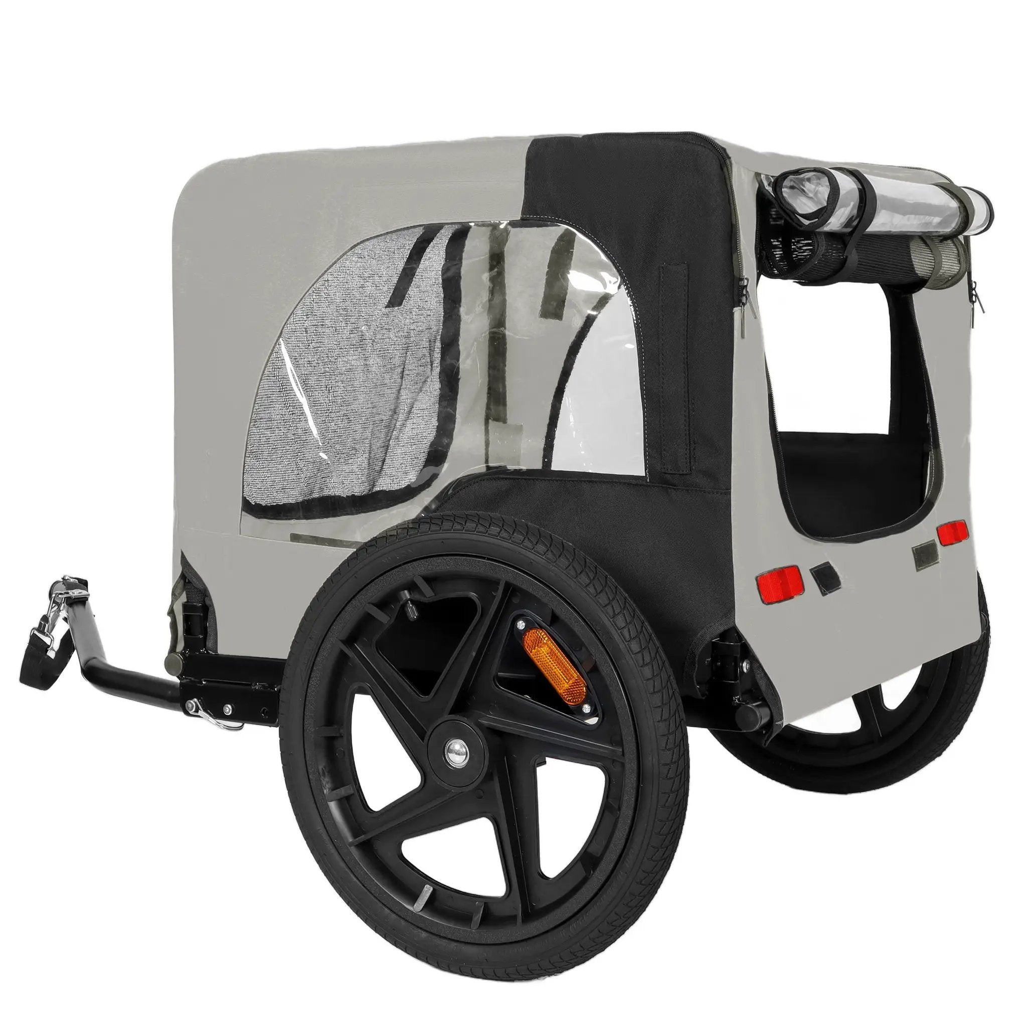 Outdoor Heavy Duty Collapsible Pet Bike Trailer with 16-Inch All-Terrain Wheels by HouseOfZazla