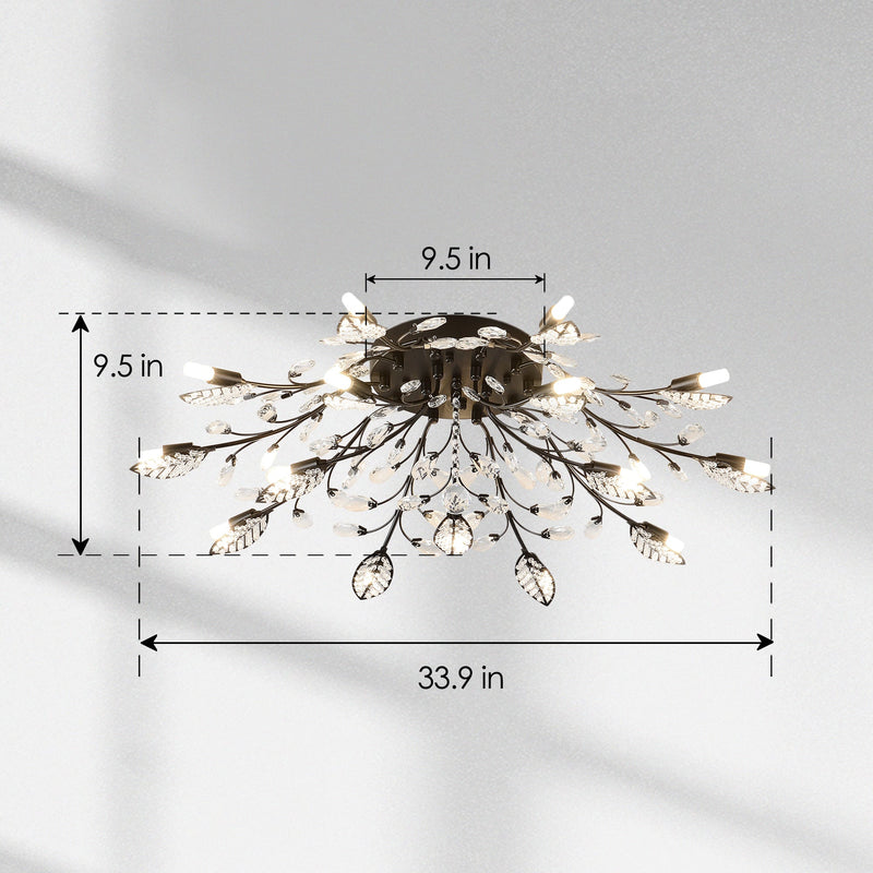 15-Light Chandelier Crystal Ceiling Lamp by HouseOfZazla