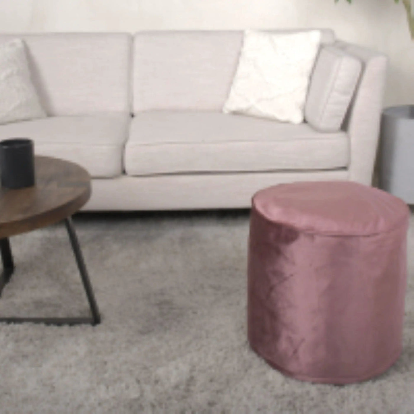 Shimon - Cylinder Pouf Ottoman Floor Cushion by HouseOfZazla