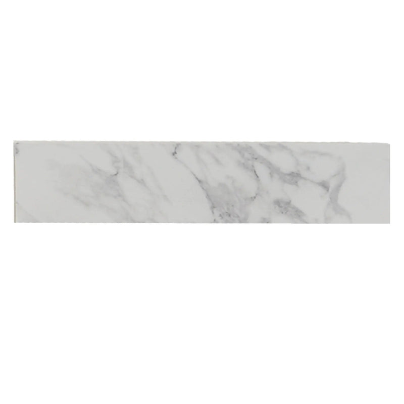 Engineered Marble Stone Bathroom Sink Side Splash - Bianco Carrara Wenato by HouseOfZazla