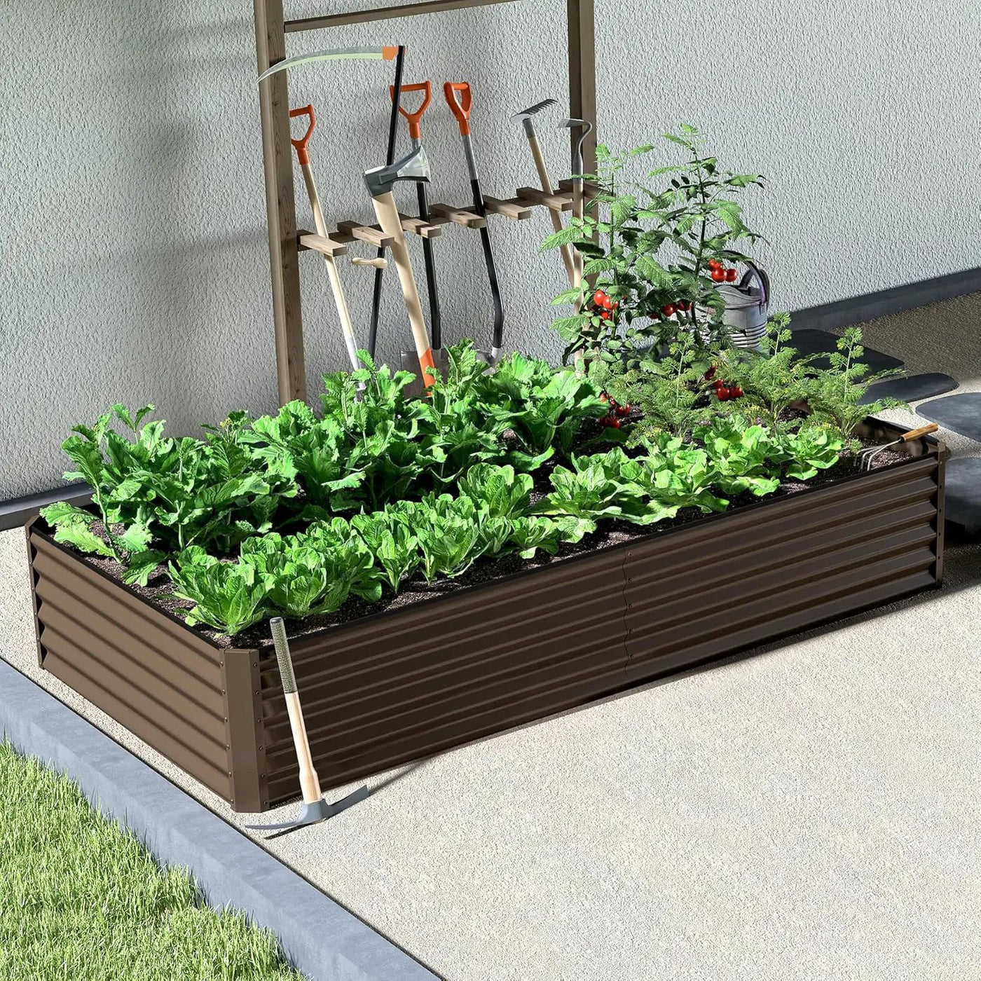 8x4x1.5 ft Galvanized Raised Garden Bed by HouseOfZazla