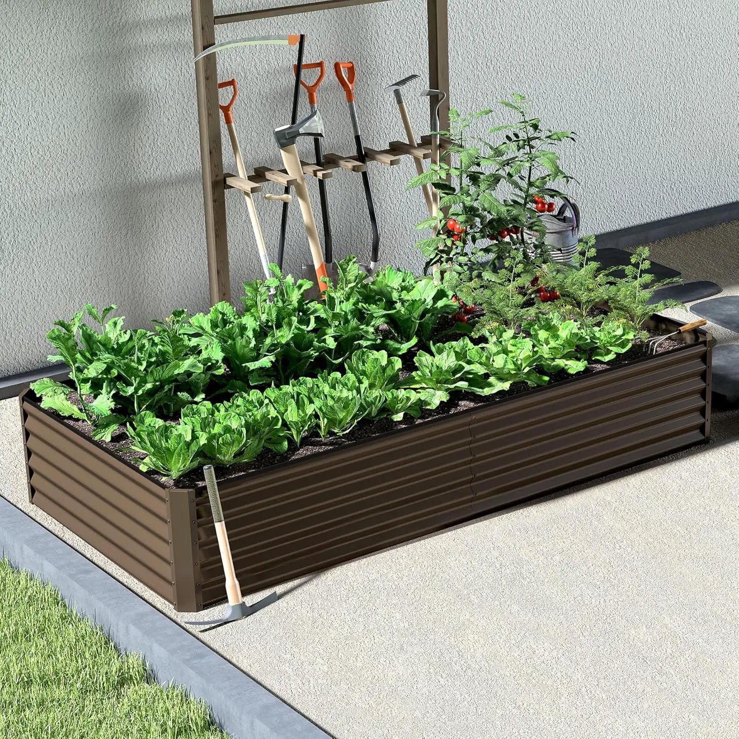 8x4x1.5 ft Galvanized Raised Garden Bed by HouseOfZazla