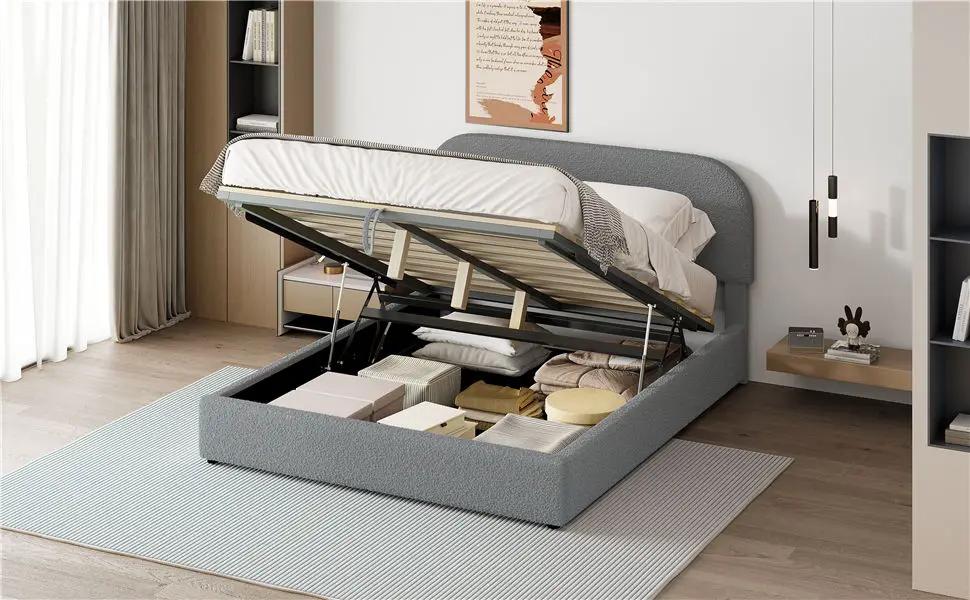 Upholstered Platform Bed With Hydraulic Storage System by HouseOfZazla