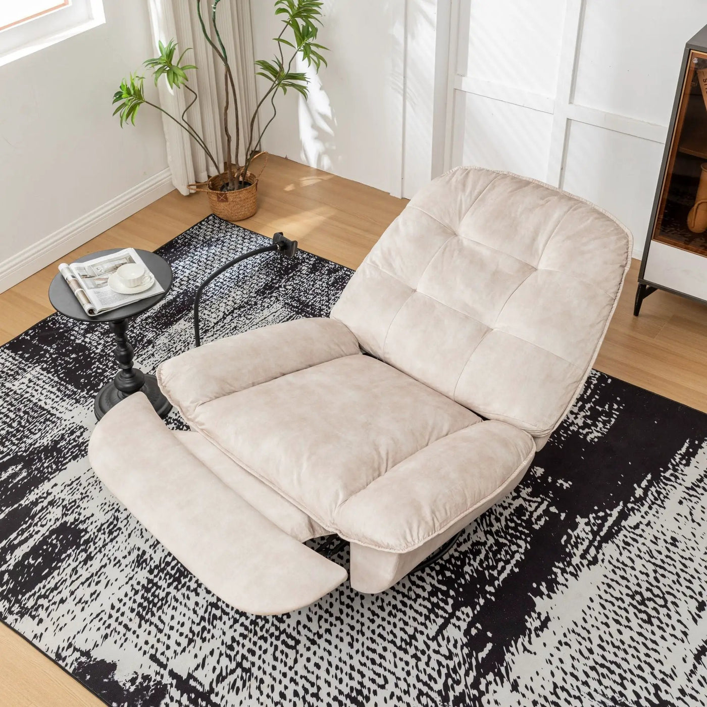 Modern Swivel Gliding Recliner Chair With Rocking Function And Phone Holder, Large Comfortable by HouseOfZazla