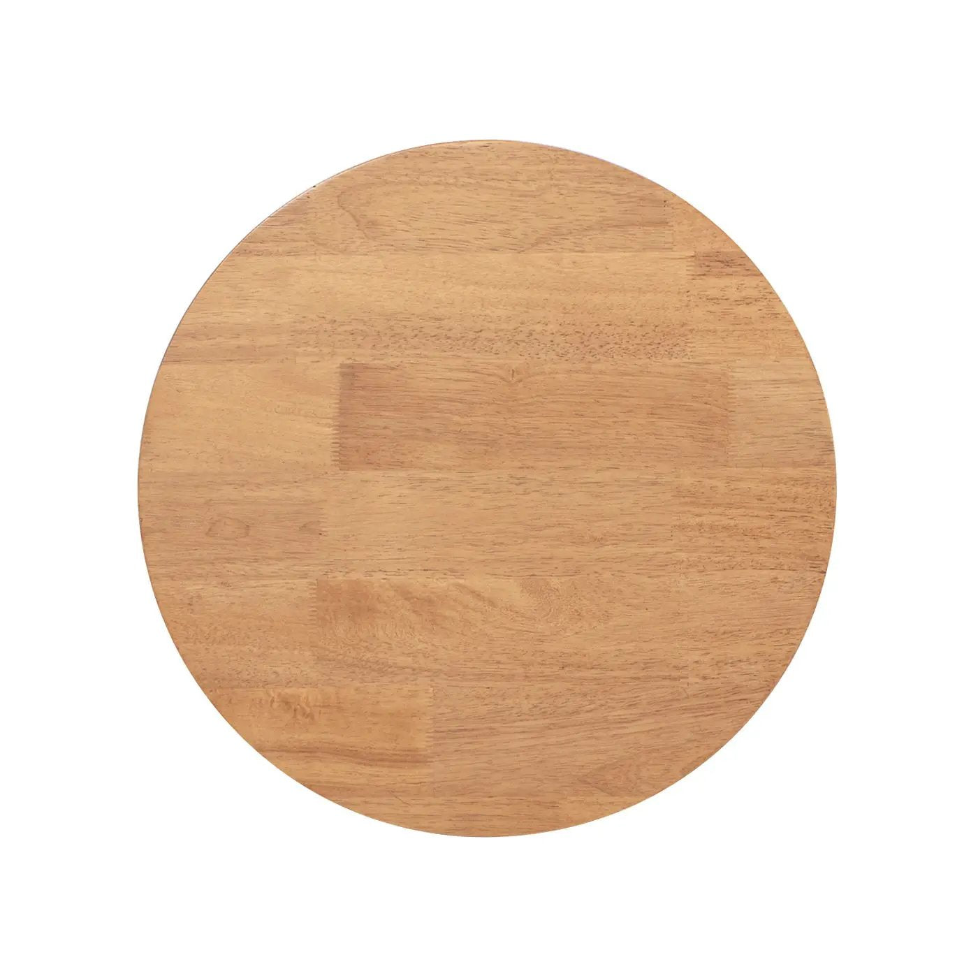 Kenzie - Fluted Pillar Round Accent Side Table - Light Natural Brown by HouseOfZazla