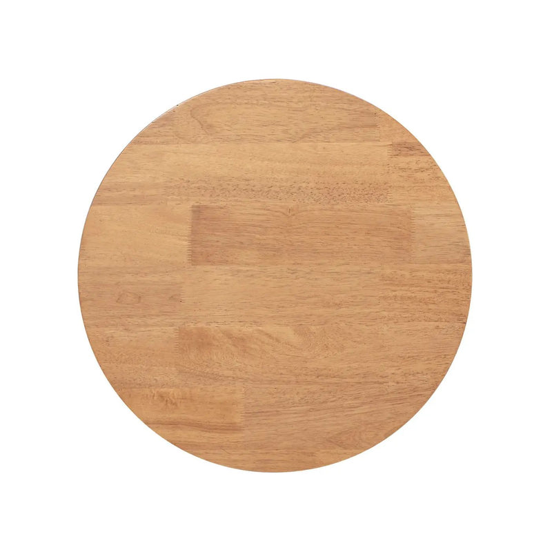 Kenzie - Fluted Pillar Round Accent Side Table - Light Natural Brown by HouseOfZazla