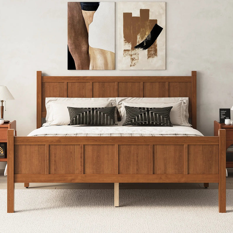 Queen Size Flat Panel Bed with Headboard & Footboard by HouseOfZazla