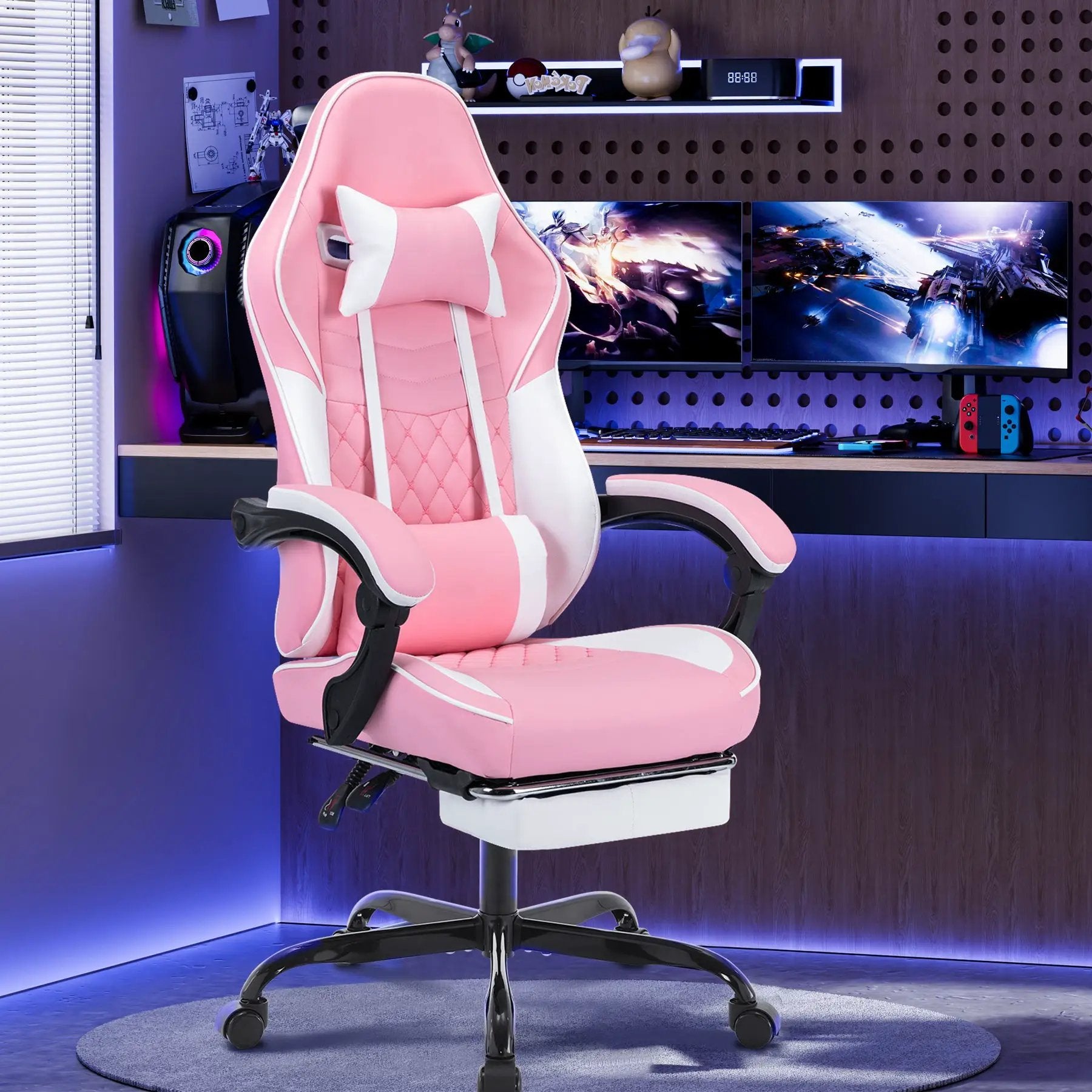 Ergonomic Video Gamer Chair with Massage Lumbar Support by HouseOfZazla
