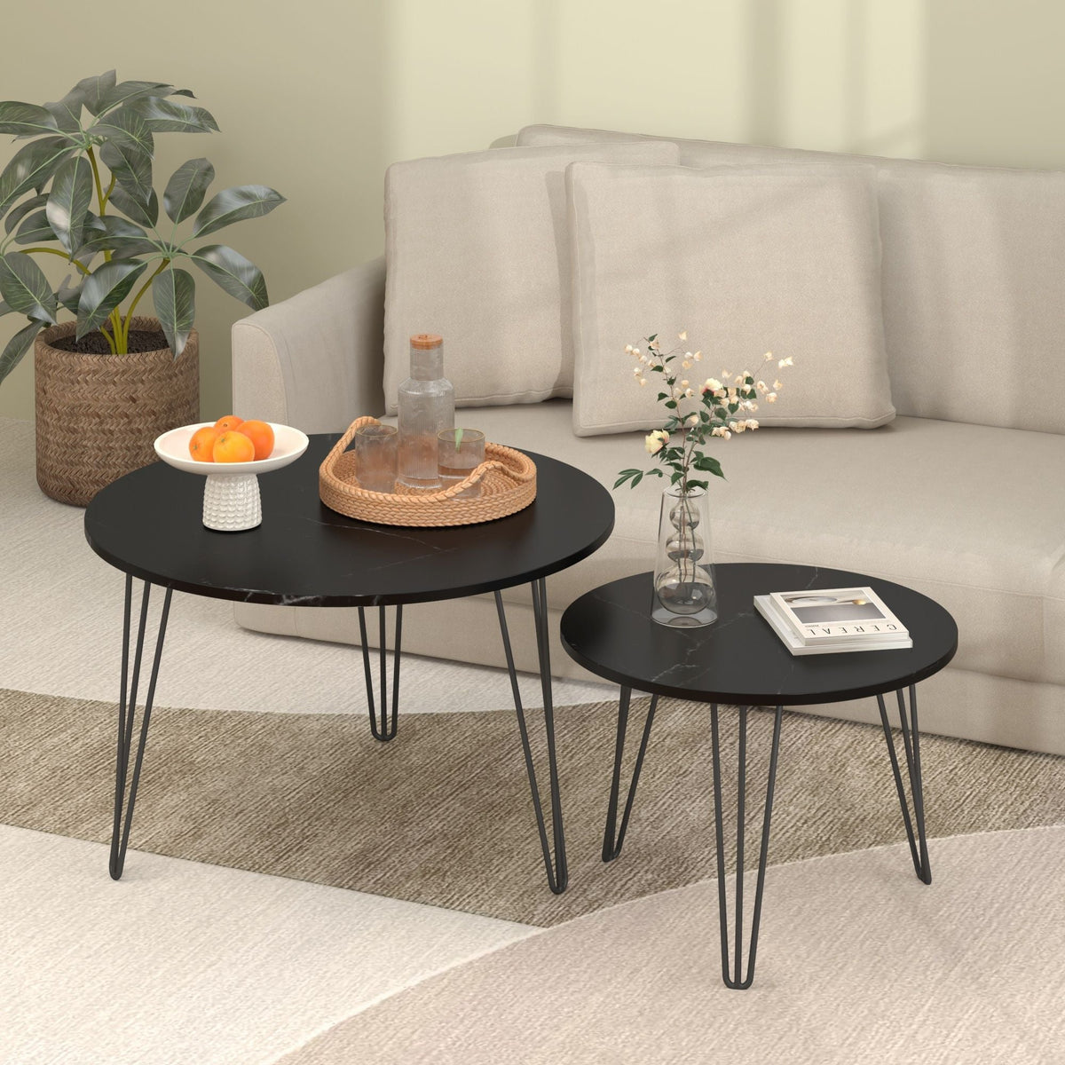 Round Nesting Coffee Table For Living Room (Set of 2), photo 7 of 14