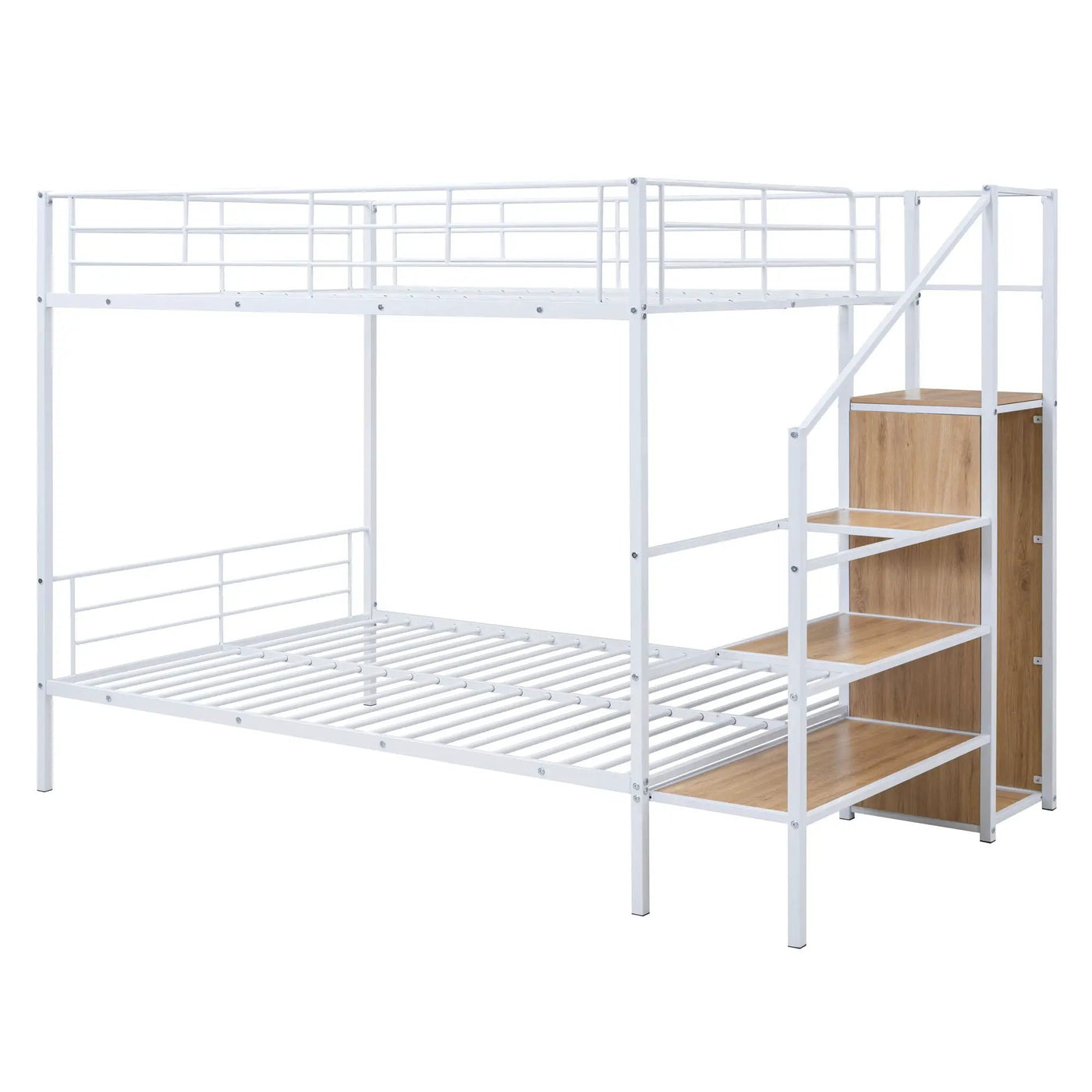 Bunk Bed With Lateral Storage Ladder And Wardrobe by HouseOfZazla