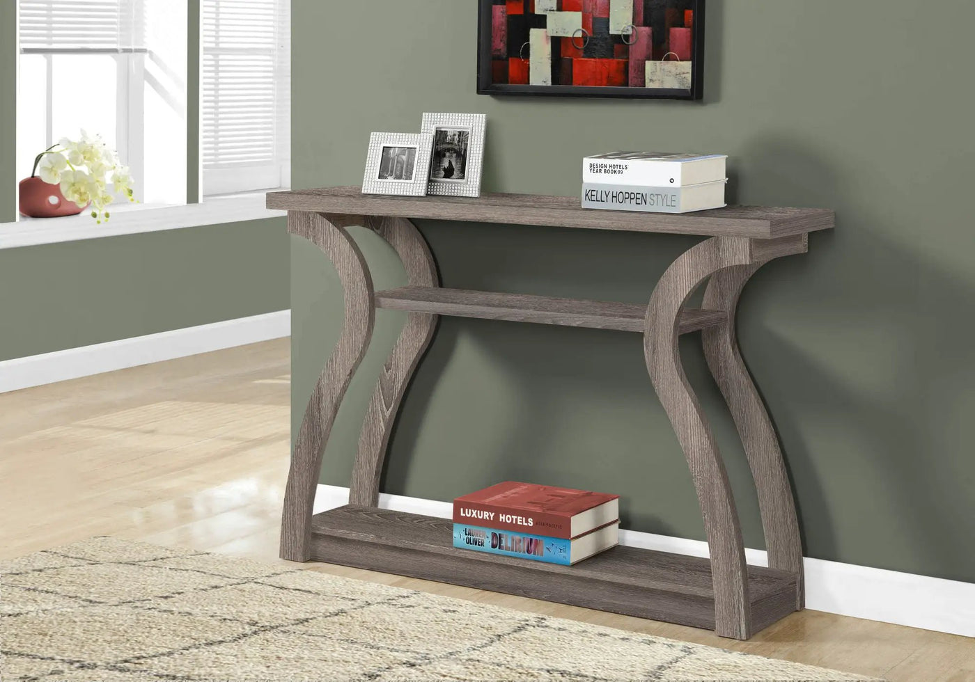 Accent Console Table For Entryway, Unique Curved Design by HouseOfZazla