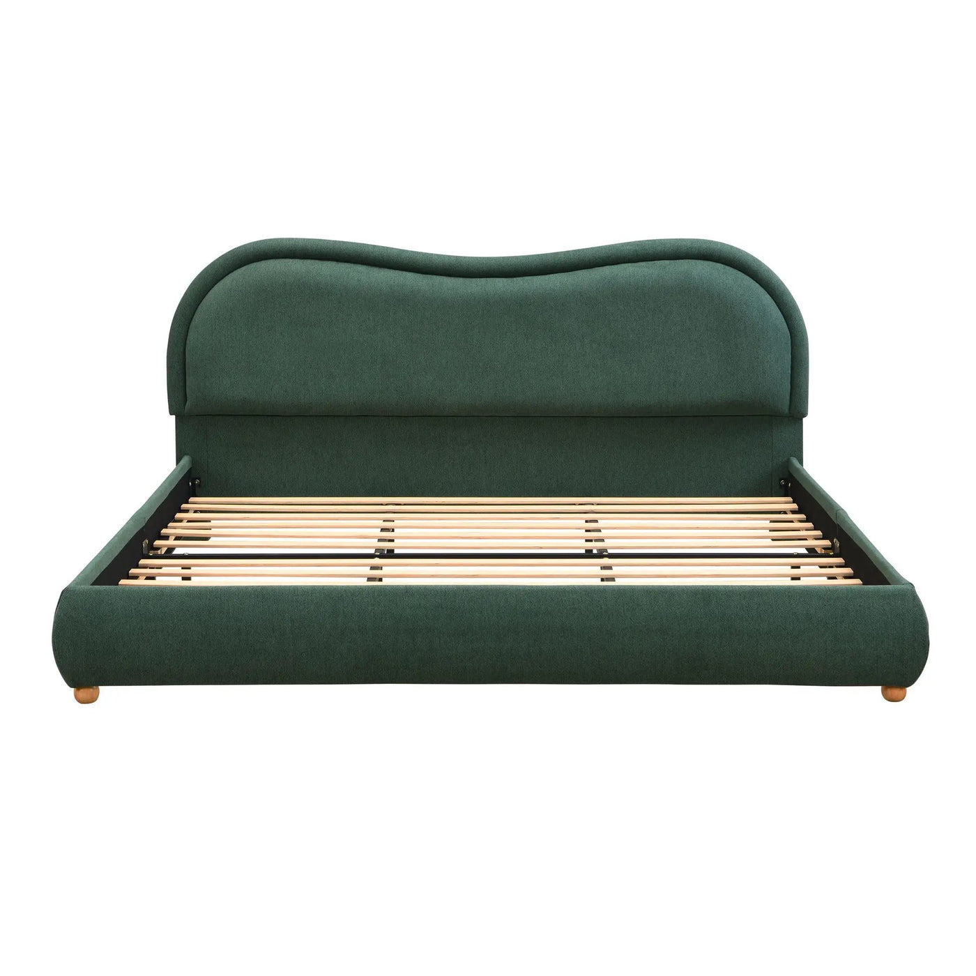 Upholstered Platform Bed Frame With Curved Headboard by HouseOfZazla