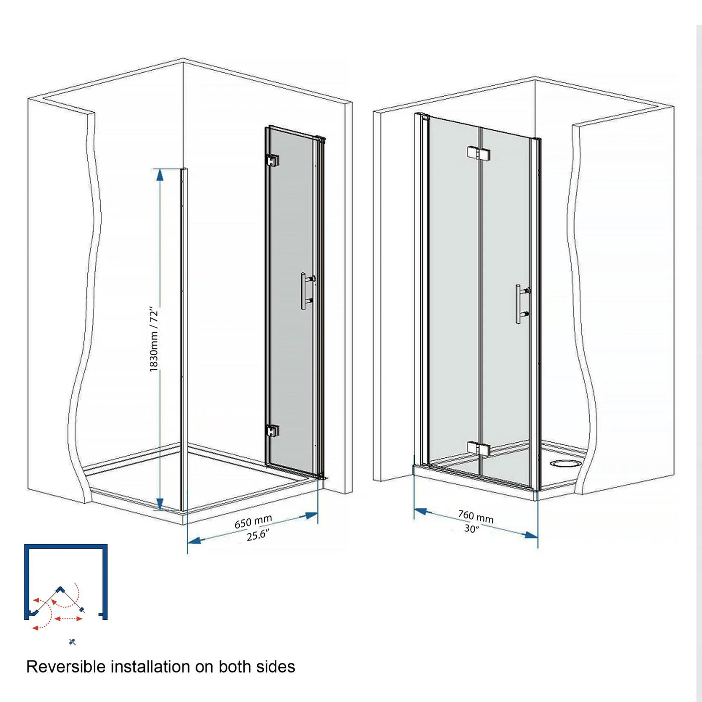 Bifold Shower Door by HouseOfZazla