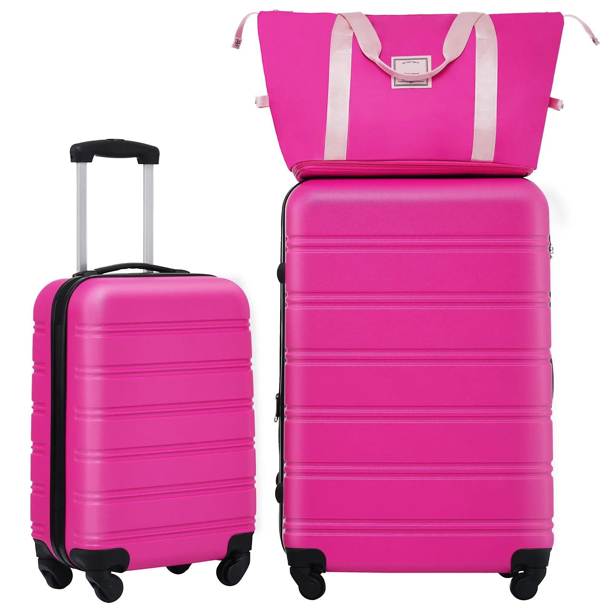 Hardshell Luggage Sets 2 Pieces + Bag Spinner Suitcase With Tsa Lock Lightweight 20" / 28" - Pink by HouseOfZazla