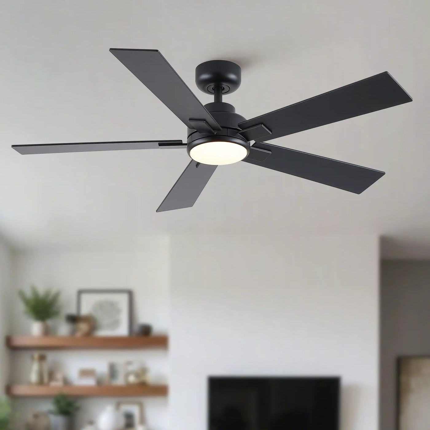 Reversible Motor Integrated LED Dimmable Ceiling Fan With Light by Unique Piece Furniture