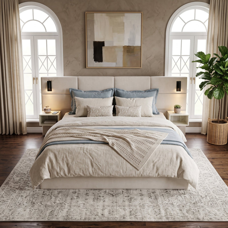 Soft, Comfortable, Luxurious Upholstered Smart Bed with Reading Light - King, photo 4 of 10