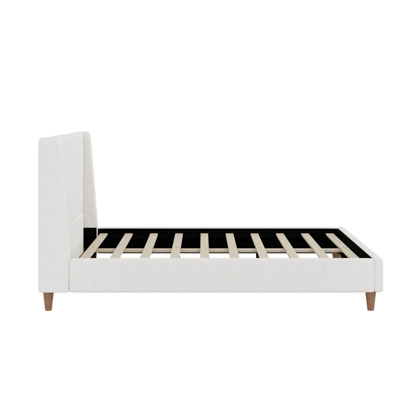 Upholstered Modern Platform Bed With Wingback Headboard by HouseOfZazla