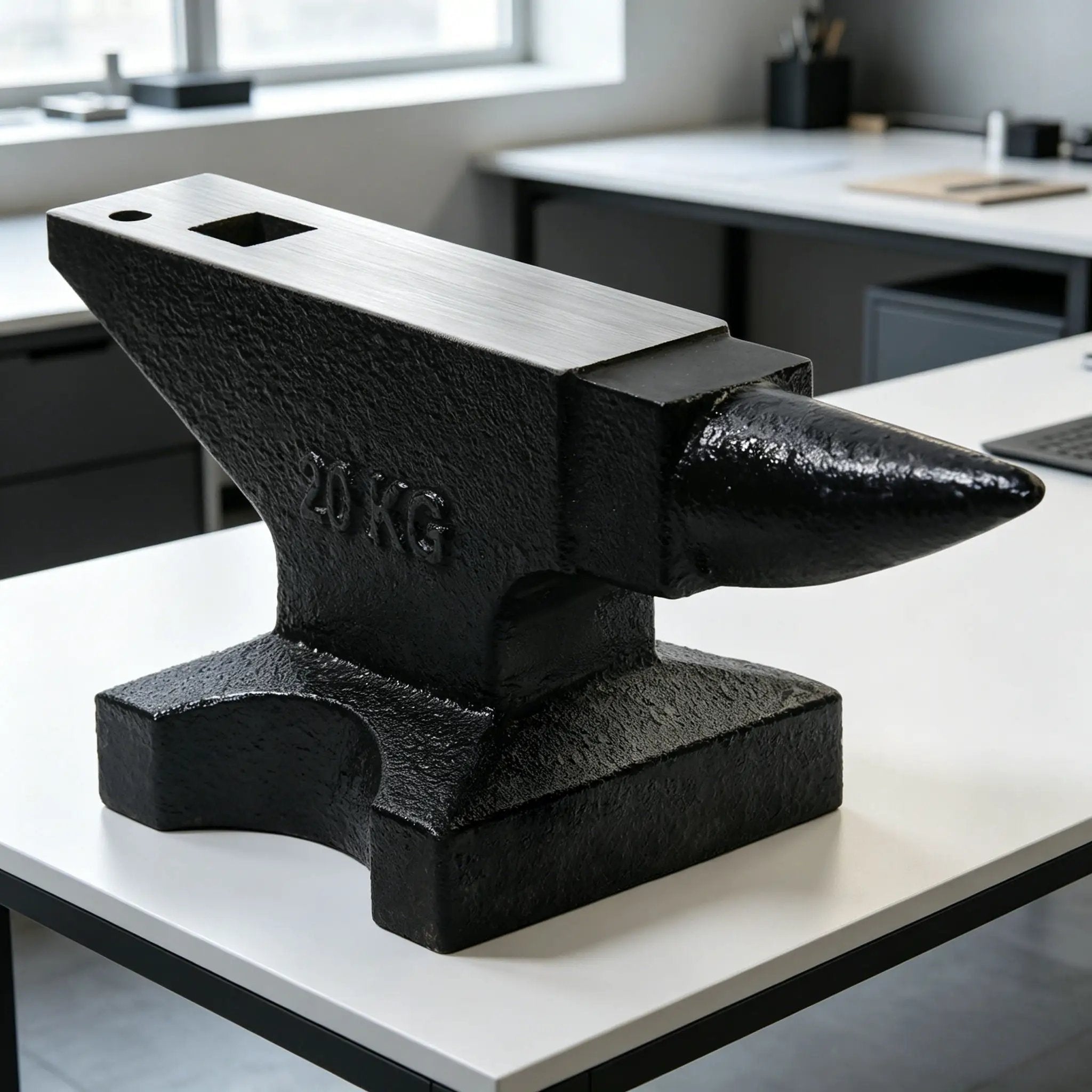 44 Lbs High Hardness Rugged Round Horn Anvil Blacksmith - Black by HouseOfZazla
