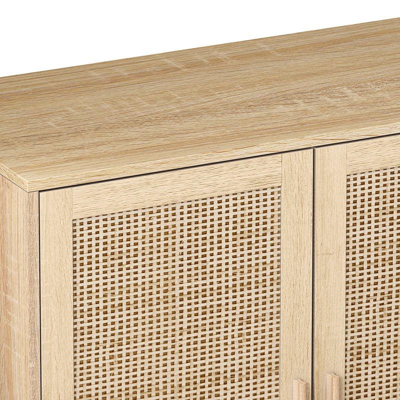Elegant and Functional 4-Door Rattan Decorative Storage Cabinet, photo 7 of 10