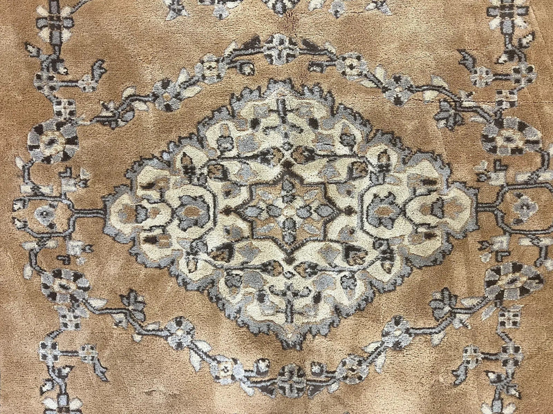Indian Oushak Rug 8x10, Wool Hand Knotted Vintage Carpet by Jewel Rugs