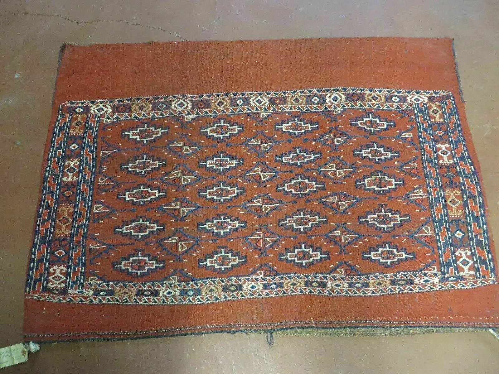 2'8" X 4' Antique Handmade Tribal Wool Rug Pillow Case Yamud Flat Weave Diamond by Jewel Rugs