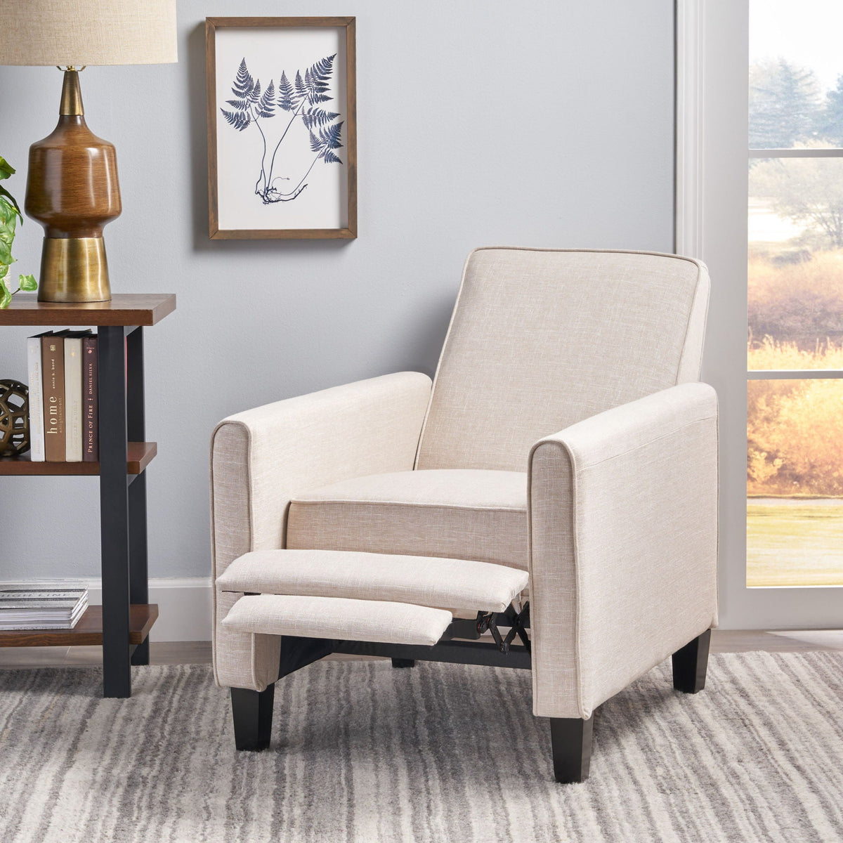 Upholstered Push Back Recliner Chair with Adjustable Recline - Multiple Colors, photo 31 of 40
